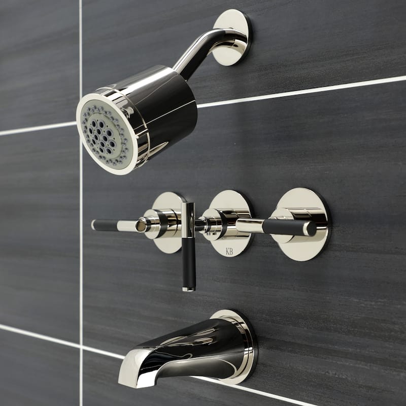 Kingston Brass Kaiser Three-Handle Tub and Shower Faucet