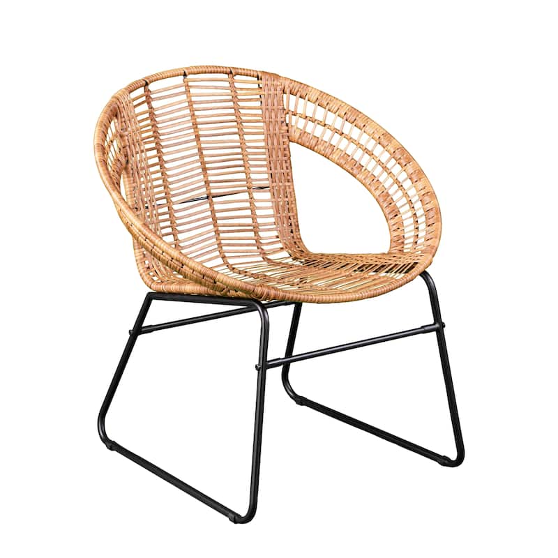 SEI Furniture Arti Contemporary All-Weather Natural Rattan 3-Piece Patio Bistro Set