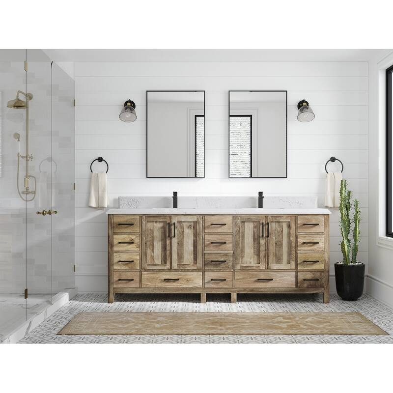 Willow Collections 84 in. W x 22 in. D Malibu Mango Double Sink Bathroom Vanity with Countertop
