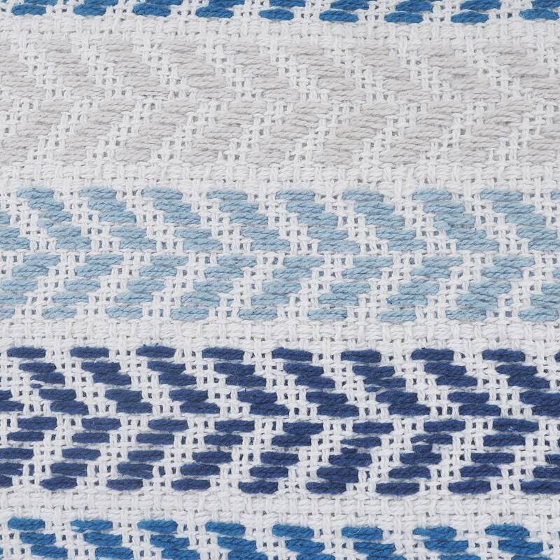 Sevita Blue Chevron Natural Cotton SquareThrow Pillow, Set of 2 or 4