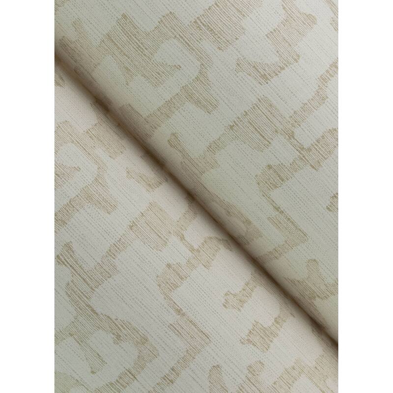 A-Street Prints Cipher Beige Geometric Faux Grasscloth Wallpaper