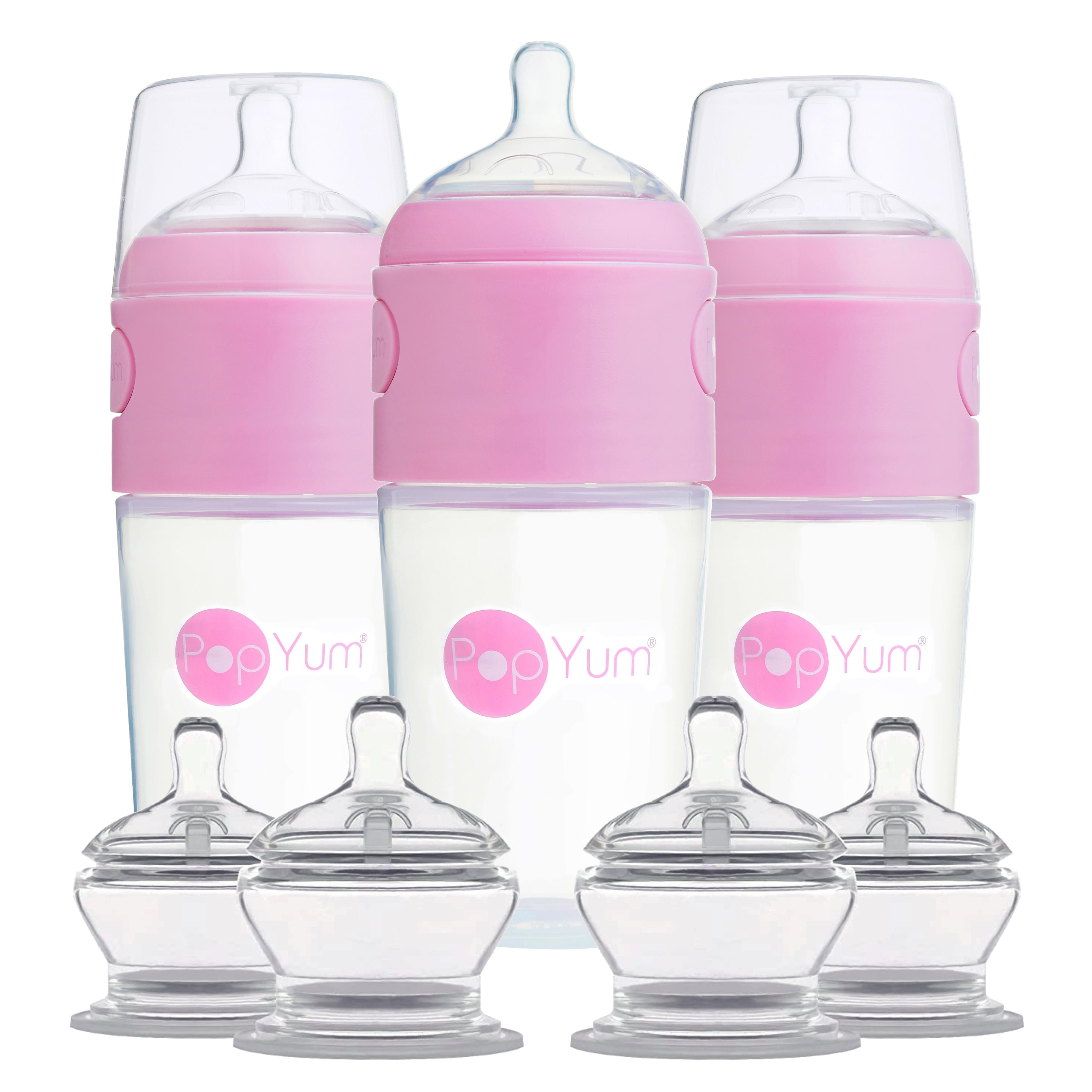 PopYum Orange 9oz Baby Bottle + Nipple 7 Piece Bundle