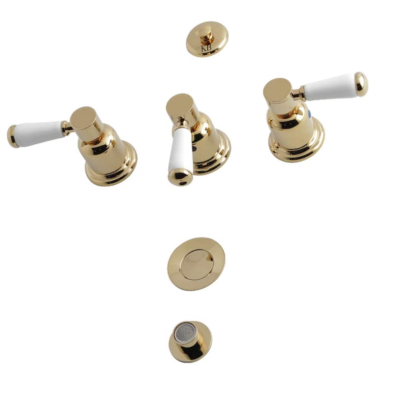 Kingston Brass Paris Three-Handle Bidet Faucet - Polished Brass