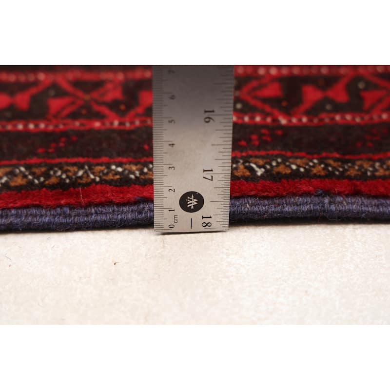 ECARPETGALLERY Hand-knotted Teimani Dark Red Wool Rug - 3'0 x 5'5