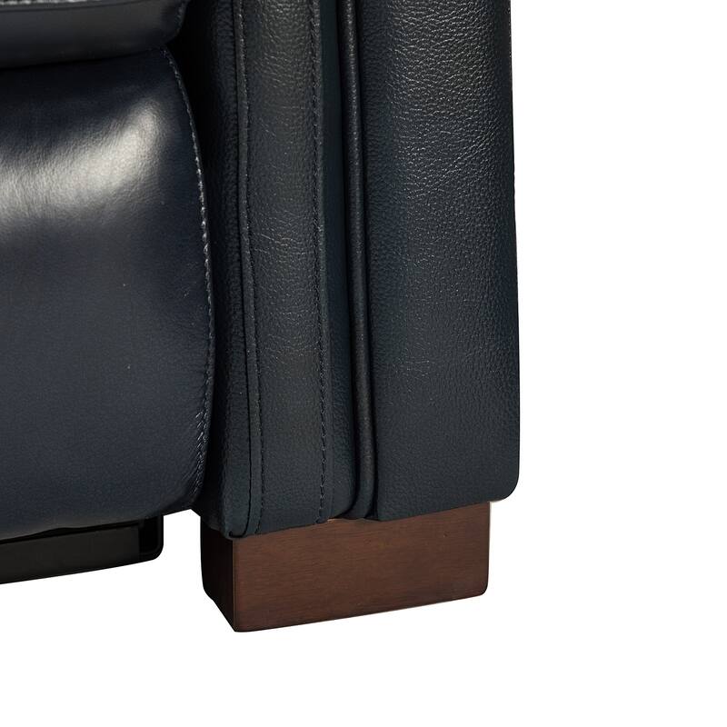 Alicia 34.65" Wide Contemporary Classic Genuine Leather Power Recliner With USB Port