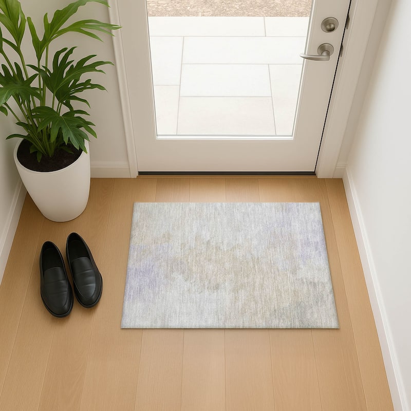 Premium Washable Super Soft Abstract Modern Mayfield Rug - Beige - 1'8" x 2'6"