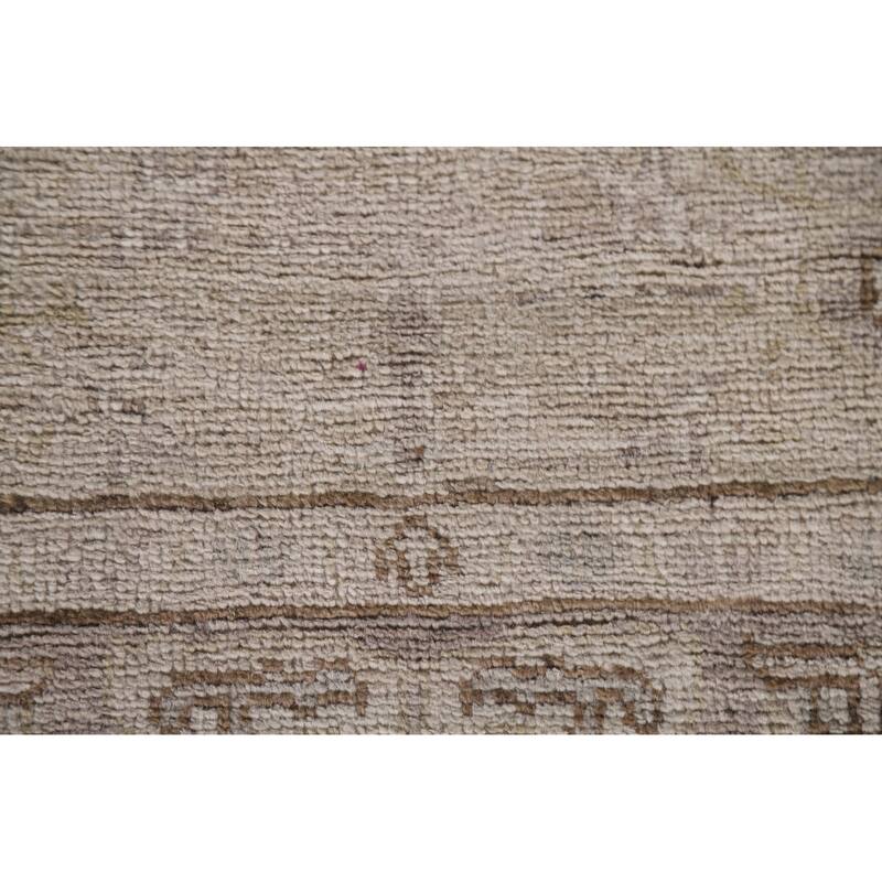 Hand Knotted Oriental 100% Wool Carpet Transitional All-Over Brown Oushak Area Rug - 6' 6'' X 4' 0''