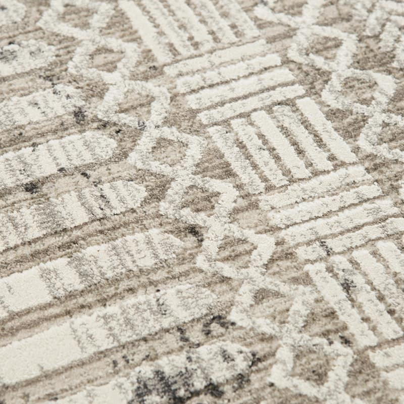 Alora Decor Graystone Contemporary Natural Polyester Area Rug