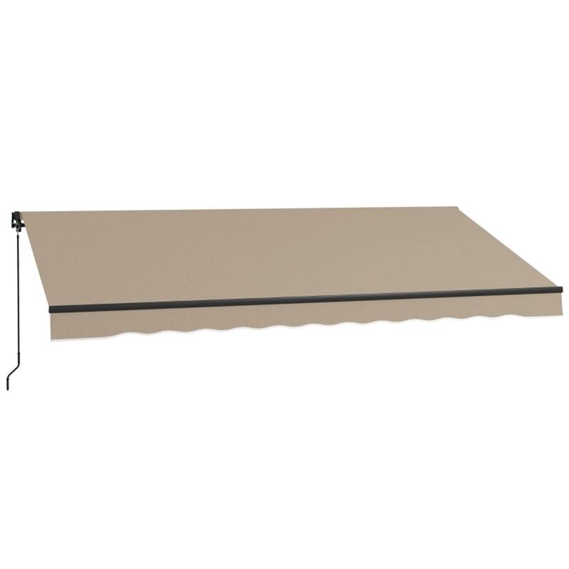 156"x118" UV Protection Outdoor Awning with Aluminum Frame and Adjustable Angle - 156" W x 118" D - Beige