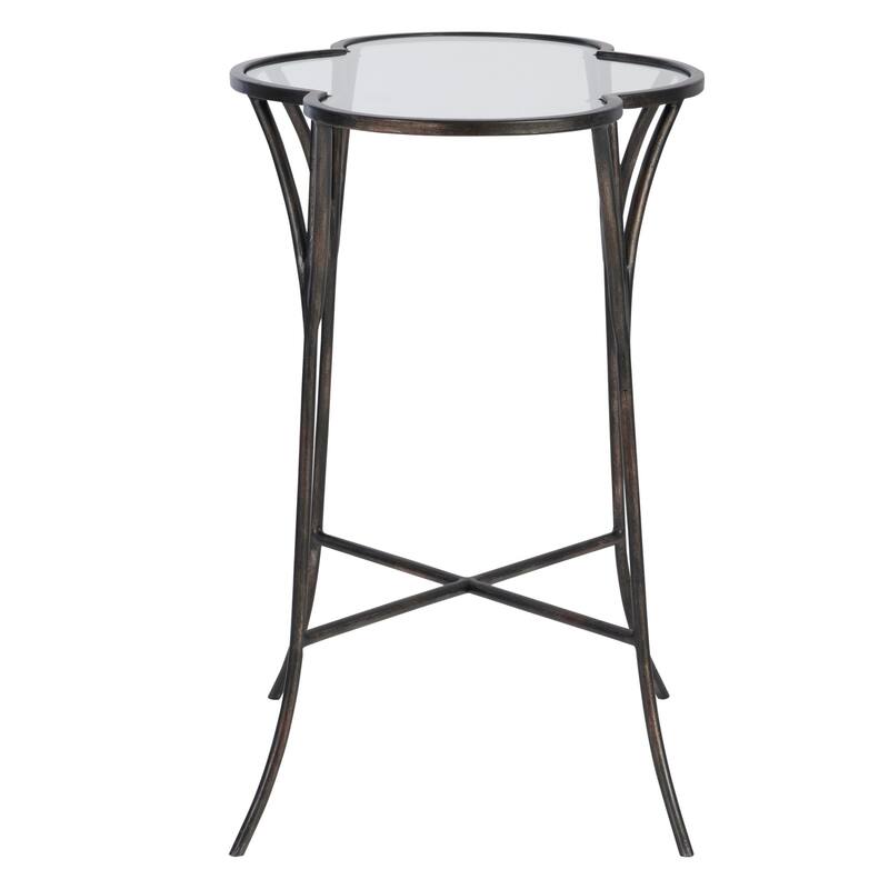 Uttermost Adhira 16" Wide Glass Top Iron Side Table