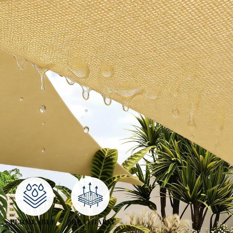 16'X16'X16' Triangle Sun Shade Sail Shade Cloth, Sunshade for Patio, Backyard, Deck, Garden, Sand