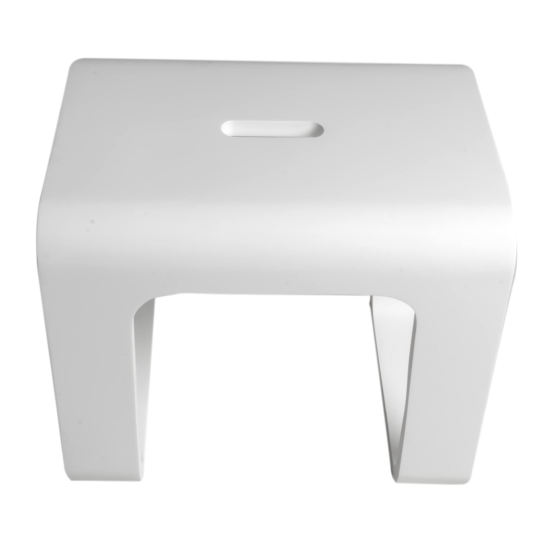 White Matte Solid Surface Resin Bathroom Shower Stool On Sale