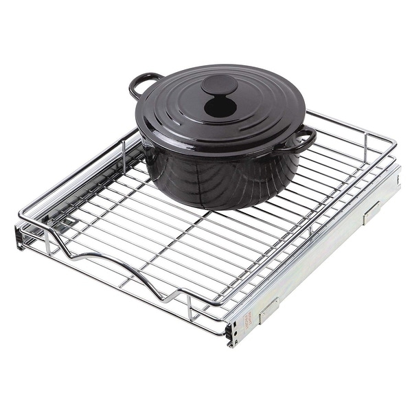 Slide Out Cabinet Organizer - 14"W x 18"D, Minimum 15" Cabinet Opening. Opens flyout.