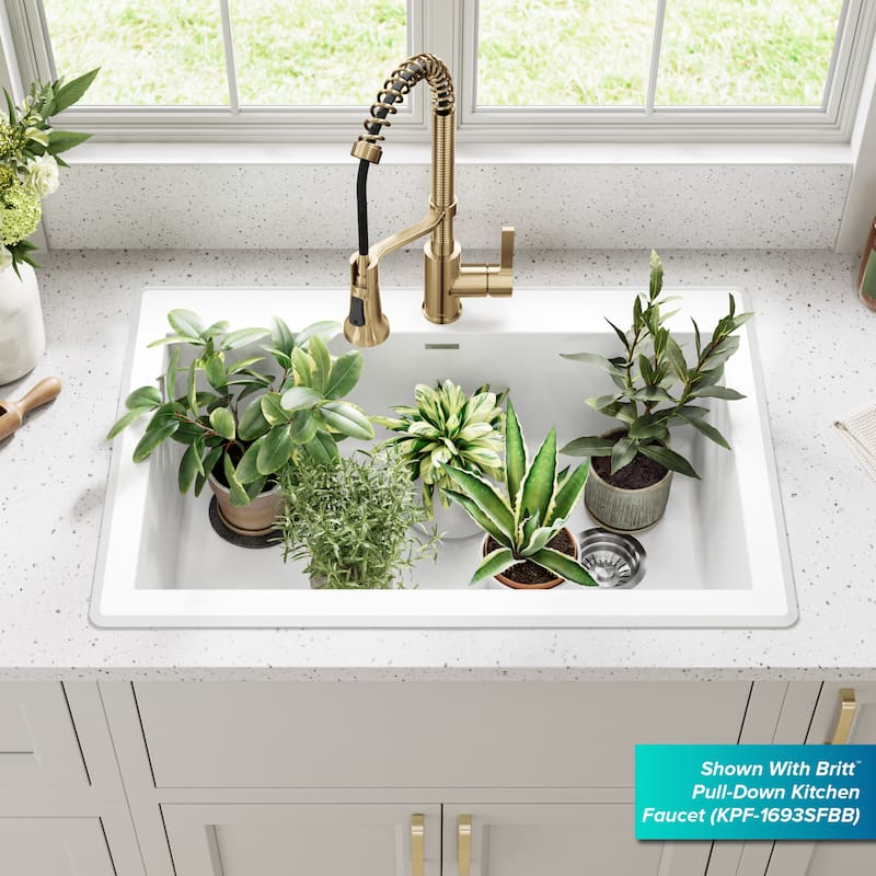 KRAUS Forteza Granite 33 inch Undermount Drop-in Kitchen Sink