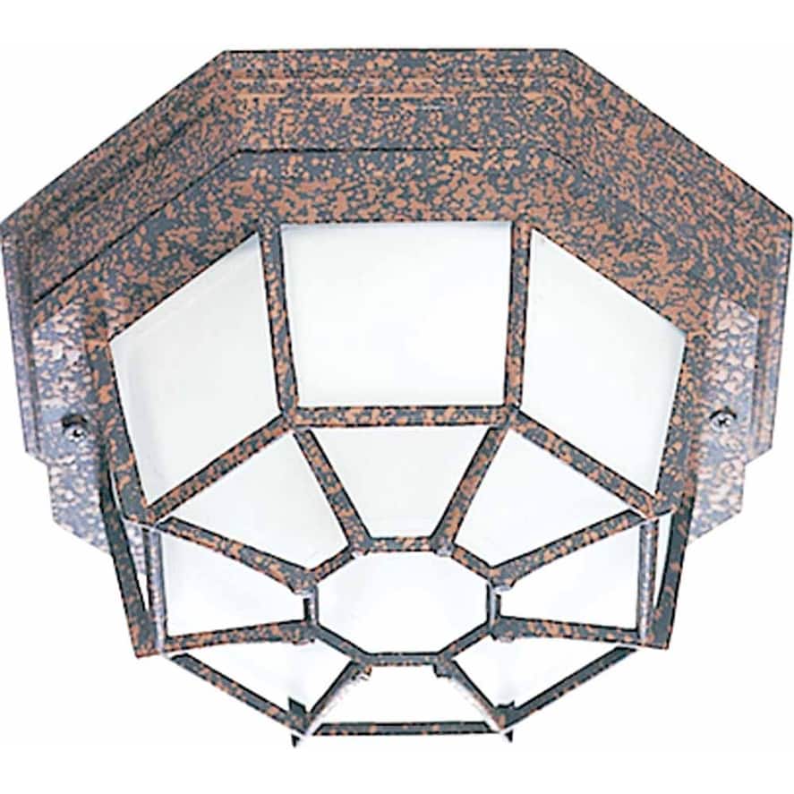 Volume Lighting V8858 2 Light Flush Mount Outdoor Ceiling Fixture with - Black