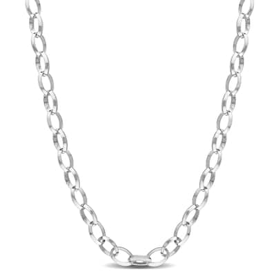 Miadora Sterling Silver Rolo Necklace