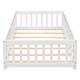 Twin/Full/Queen size Floor Platform Bed with Fence and Door for Kids, Toddlers