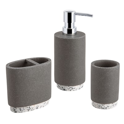 Marcello Stone 3 Piece Bathroom Accessory Set - 3 piece set