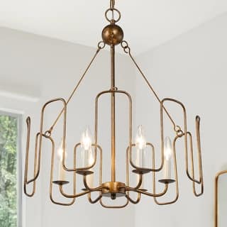 Luray Mid-Century Modern 6-light Drum Vintage Chandelier Lantern Pendant For Dining Room