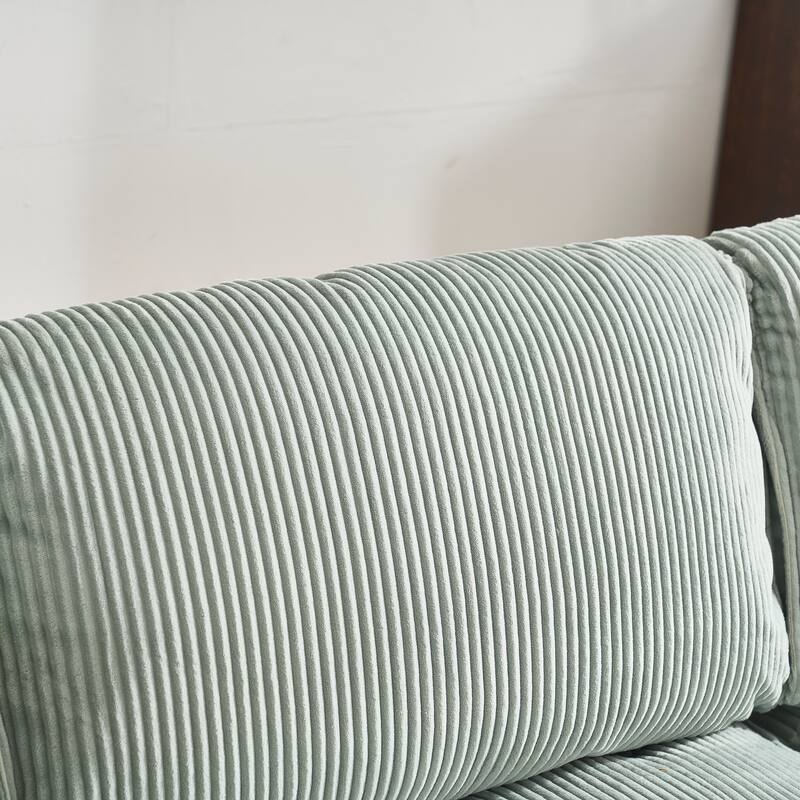 Ergonomic Lounge Modular Couch Corduroy Sectional Sofa with Deep Seat Ottoman Chaise and High-Rebound Thick Cushions