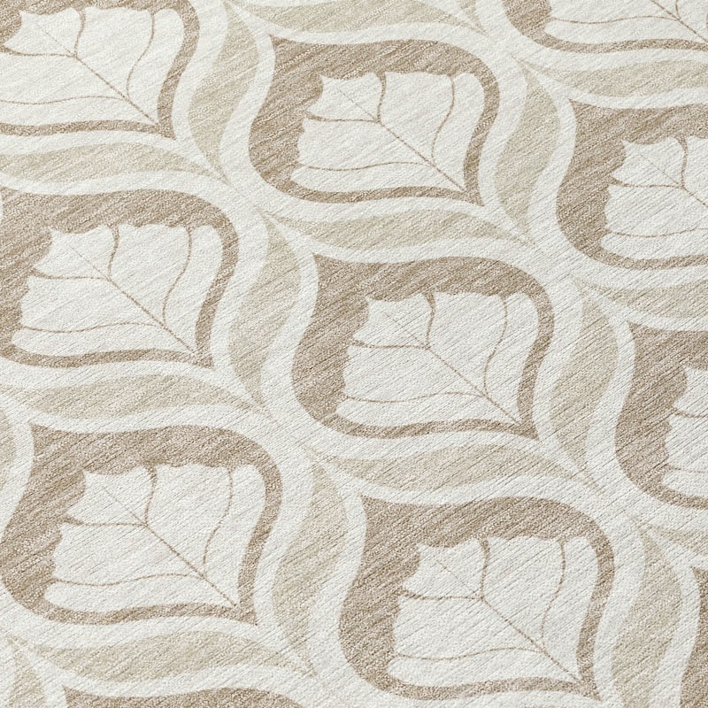 Machine Washable Indoor/ Outdoor Modern Trellis Chantille Rug