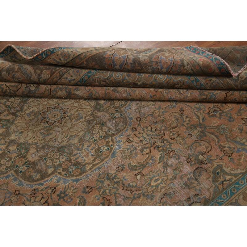 Traditional Mashad Persian Area Rug Handmade Wool Carpet - 9'3" x 12'10"