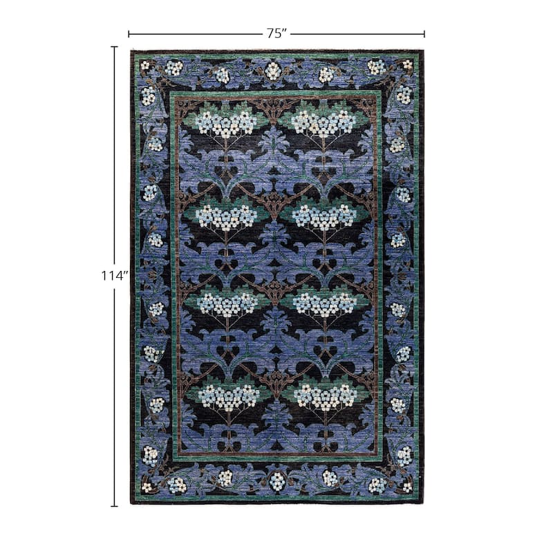 Contemporary Overdyed Wool Hand Knotted Area Rug - 6' 3" x 9' 6"