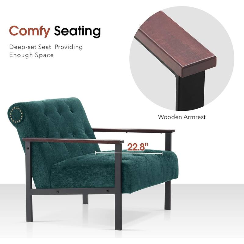 MCombo set of 2 Modern Accent, Ergonomics Lounge Chair for Living Room, Chenille, HQ417