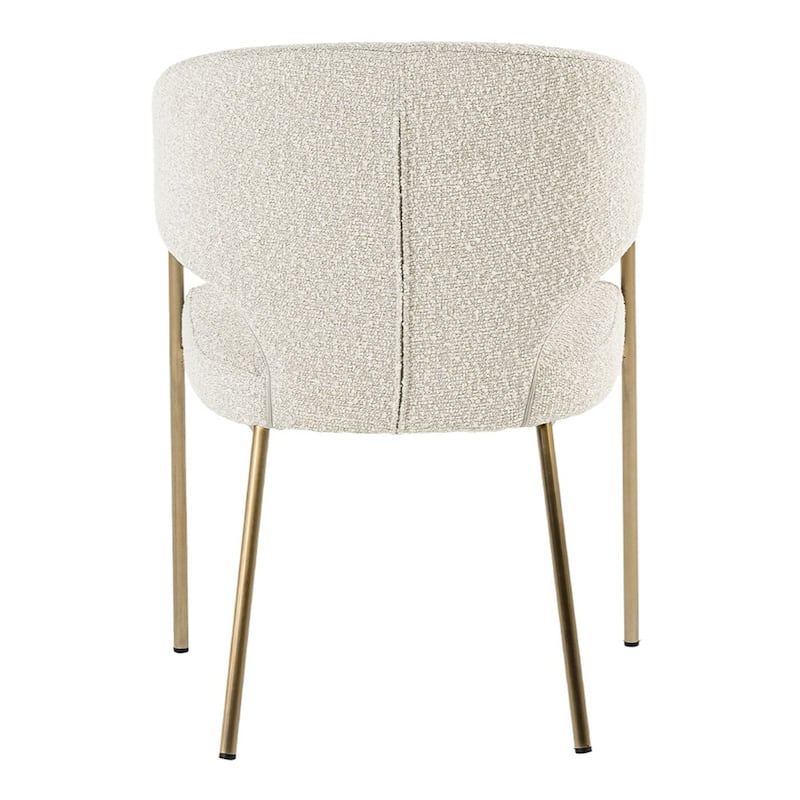 Modrest Claudine Modern Light Grey Fabric & Antique Brass Dining Chair