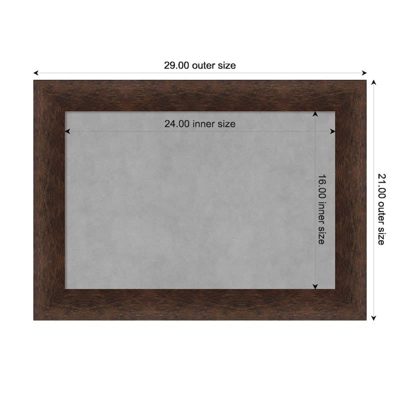 Amanti Art Warm Walnut Framed Magnetic Board - Board Size 24x16