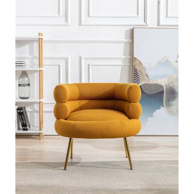 Modern Velvet Single Sofa Chair with Metal Legs
