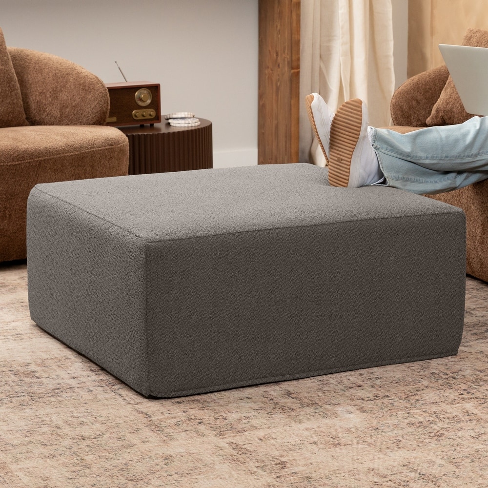 Jaxx Fairlie Couch Ottoman - Oversized Square Foam Coffee Table Ottoman