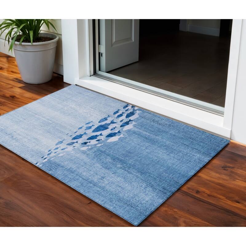 HomeRoots Nautical Transitional Rectangle Outdoor Rug - 3' x 5'