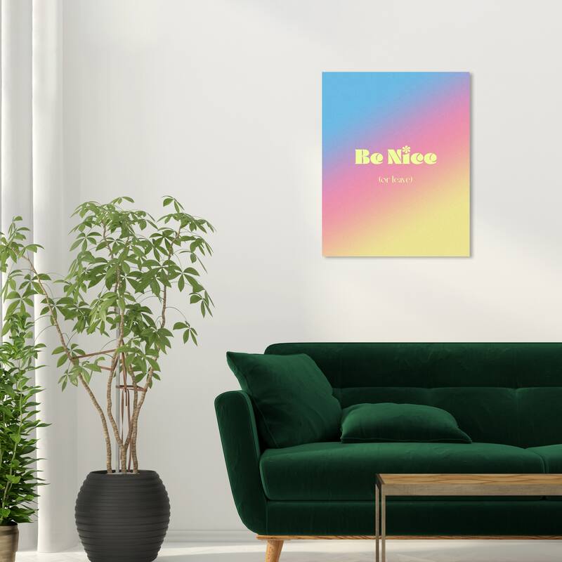 Wynwood Studio Canvas Typography and Quotes Be Nice or Leave Green Tropical Wall Art Canvas Print - 20 x 24