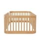 preview thumbnail 26 of 34, Wooden Floor Bed Frame Toddler Bed with Fence Guardrails, Twin/Full Size Montessori Bed Floor Platform Bed for Kids