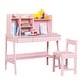 preview thumbnail 6 of 25, Wooden Children Study Desk and Chair Set with Storage