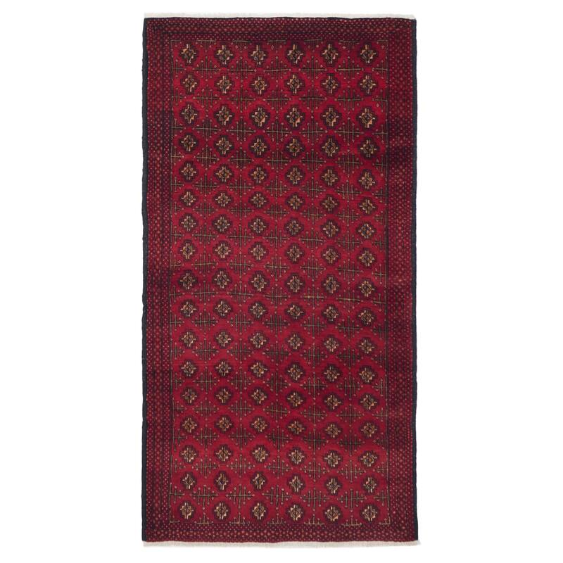 ECARPETGALLERY Hand-knotted Teimani Red Wool Rug - 3'11 x 7'3