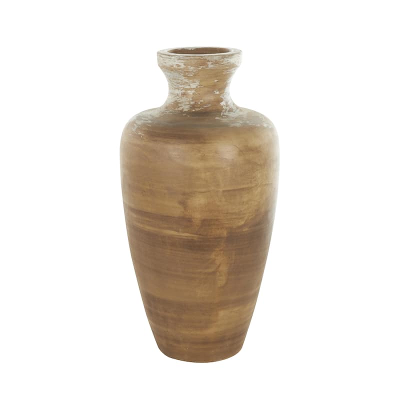Ceramic Antique Style Distressed Patina Decorative Vase - Brown - Roche River Decor