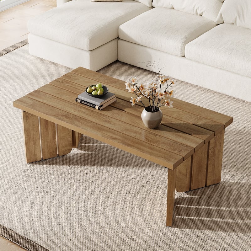 47 Inches Farmhouse Rectangle Coffee Table for Living Room