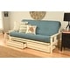 preview thumbnail 3 of 31, Somette Beli Mont Antique White Full-size Storage Futon Set with Mattress Linen Aqua