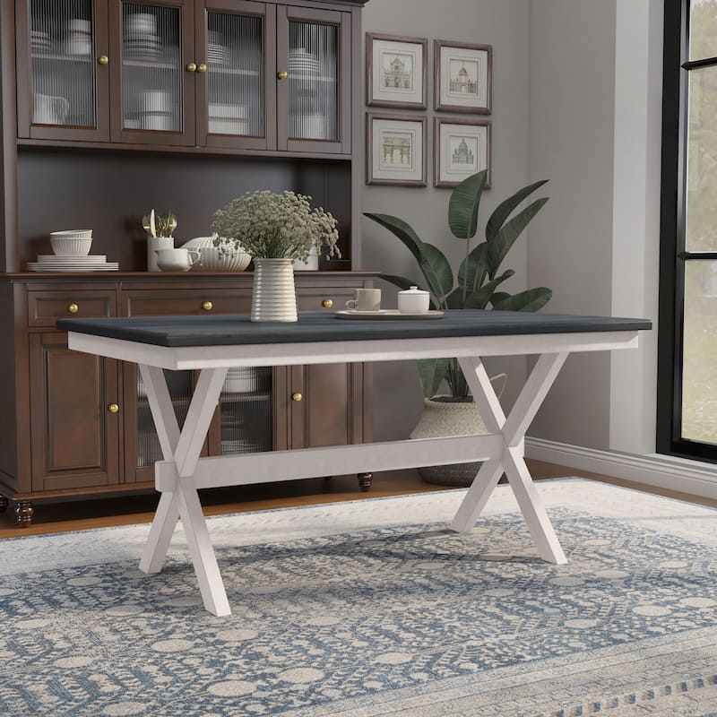 Furniture of America Paiz Farmhouse 60-inch Wood Dining Table - Grey