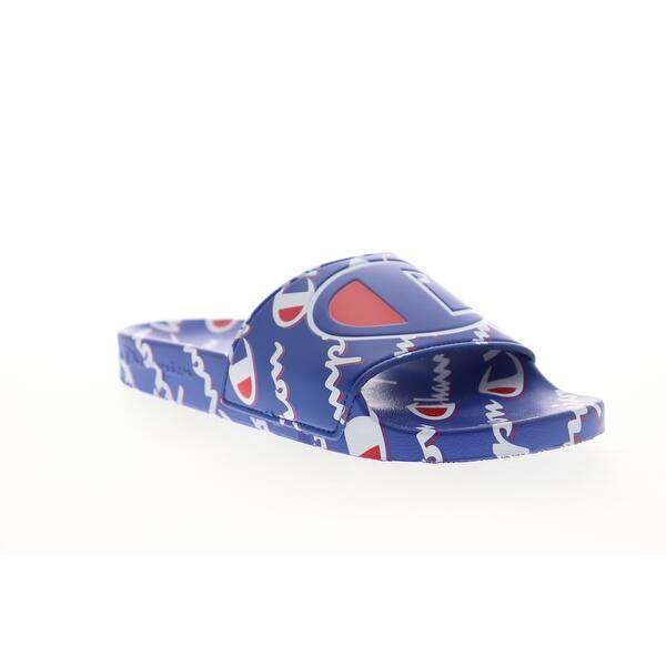 Champion Ipo Mega Script Straw Mens Slides Sandals Overstock 31414180 Shop champion sneakers, slides, and other you're the slickest of sick in these lightweight slides that have logo prints across the upper straps n' a contoured footbed for an ultra comfy fit.