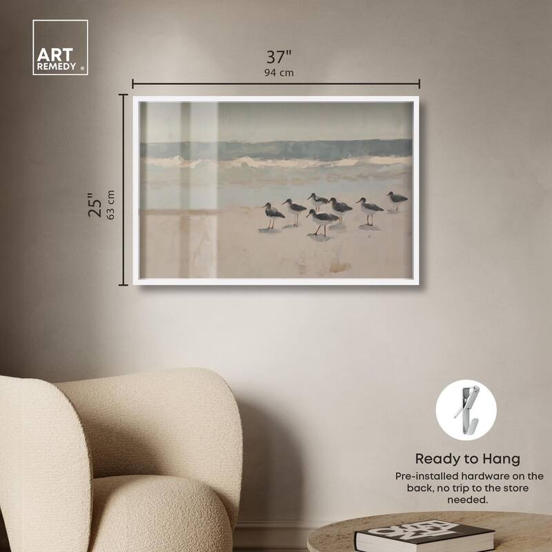 Seagulls at the Beach II Shadowbox by Art Remedy