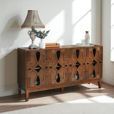 60.5" Mid Century Sideboard Buffet with Adjustable Shelves & Storage, TV Console Cabinet for Entryway & Dining Area