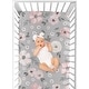 preview thumbnail 4 of 4, Grey Watercolor Floral Collection Girl Fitted Crib Sheet - Blush Pink Gray and White Shabby Chic Rose Flower Farmhouse