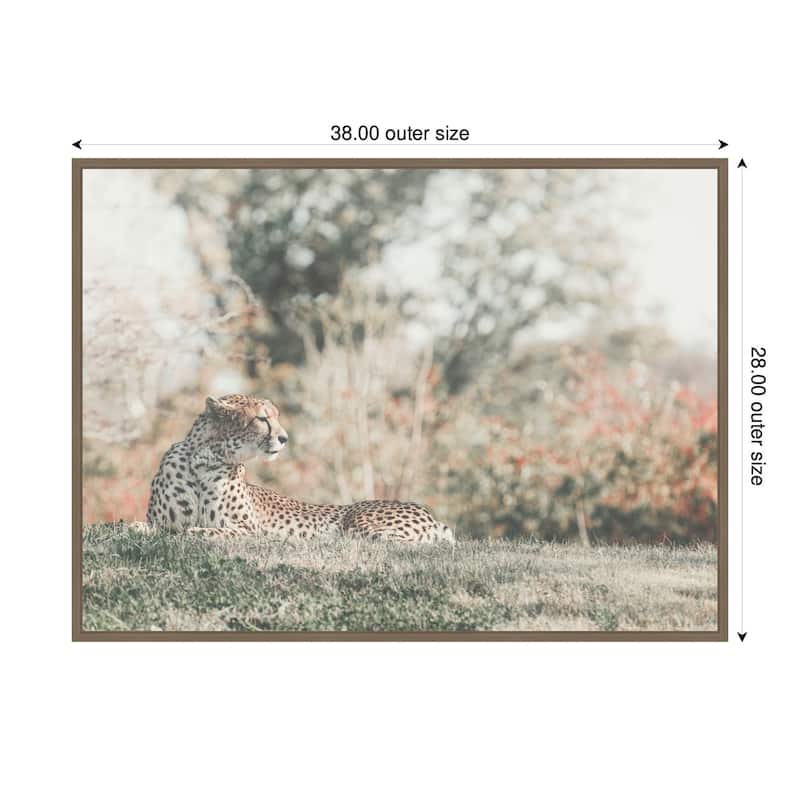 Kate and Laurel Sylvie Cheetah Glance Framed Canvas by Alicia Abla