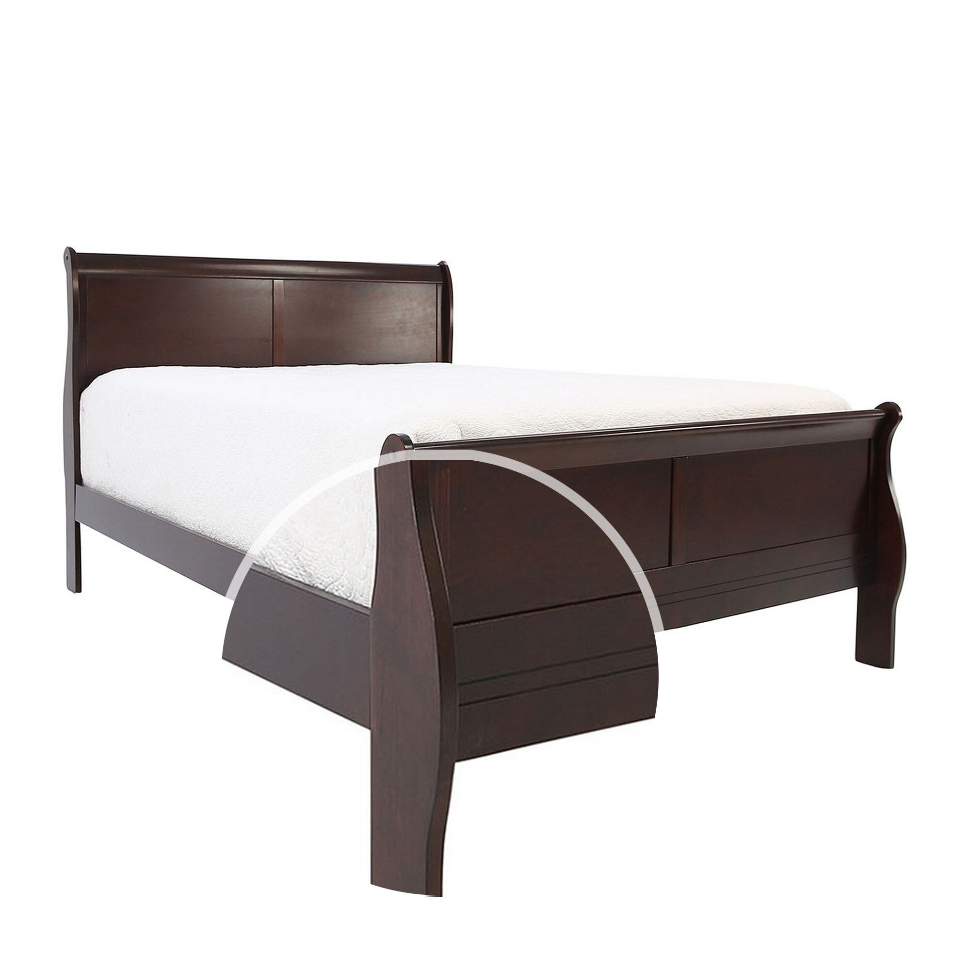 Shop Sleigh Design Wooden King Size Headboard And Footboard Cherry Brown Overstock 31979537