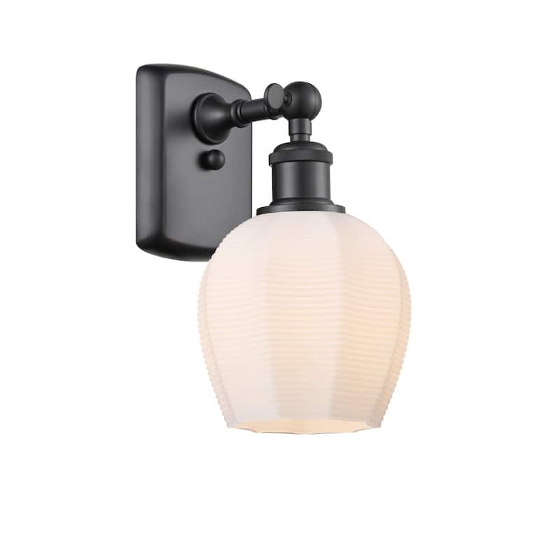 Innovations Lighting 516-1W-10-6 Norfolk Sconce Norfolk 10" Tall Wall - Matte Black / Matte White