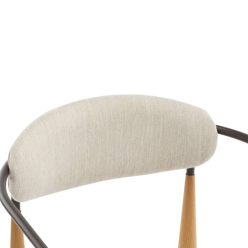 Modern Industrial Elmore Upholstered Dining Chairs (Set of 2) with Iron Frame by Christopher Knight Home
