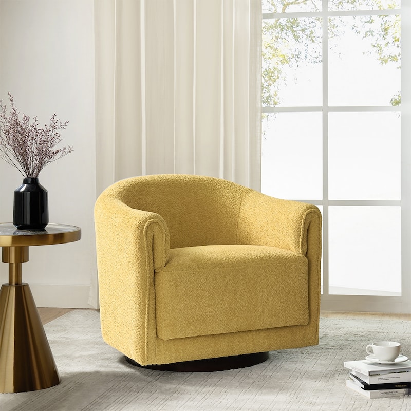 Jeffrey Transitional Comfortable Upholstered Swivel Chair by HULALA HOME